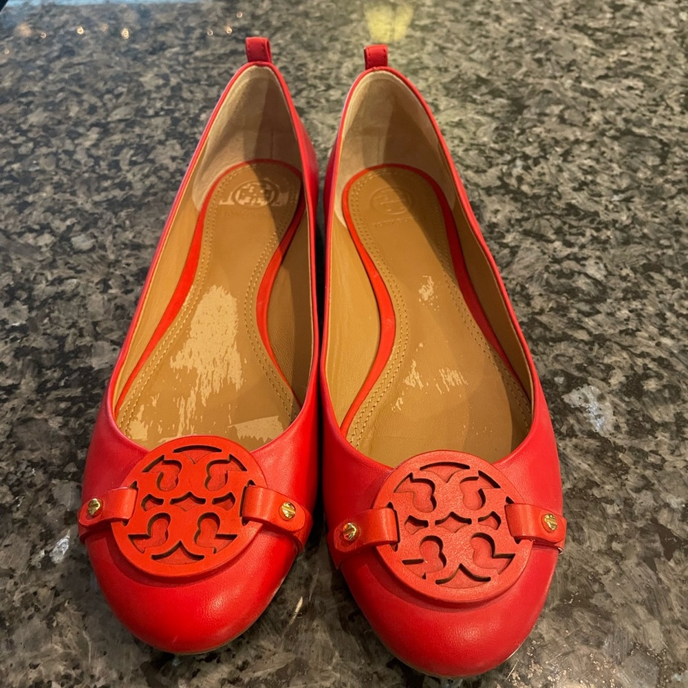 Tory Burch, red ballet flats